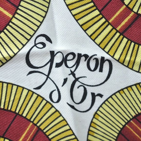 Authentic HERMES Scarf "Eperon D'or" Silk Red - Picture 10 of 16